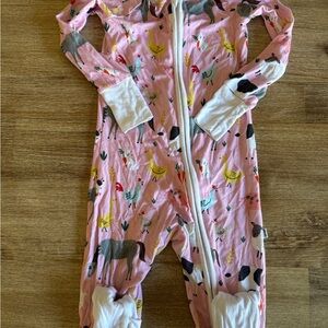Little Sleepies Pink Animal Print